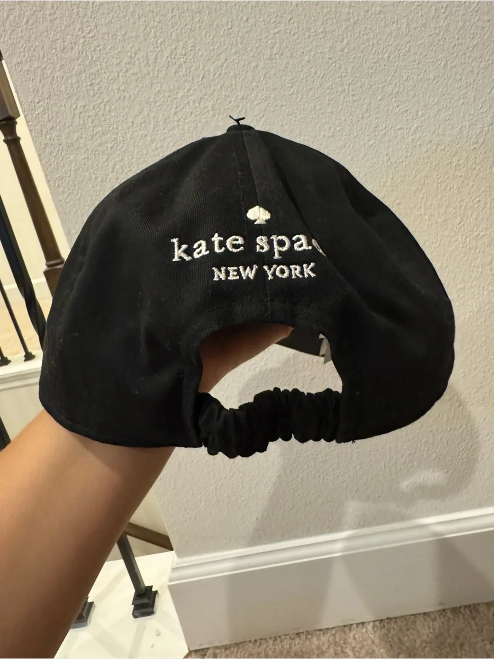 Kate Spade New York Black Cotton Baseball Cap